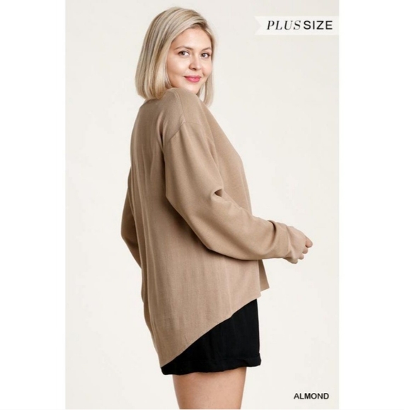 Almond Color Button Up Cardigan - Picture 4 of 5